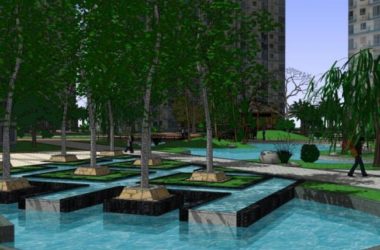 Sketchup景观模型|小区景观，住宅景观，现代风格-BIM建筑网