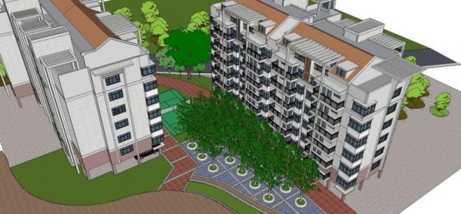 Sketchup景观模型|小区景观，住宅景观，现代风格