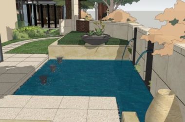 Sketchup景观模型|庭院花园景观，现代风格-BIM建筑网