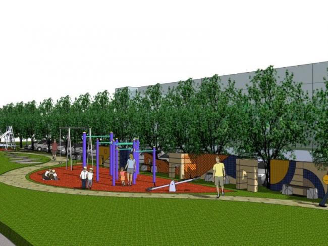 Sketchup景观模型|宅间景观，现代风格