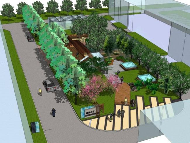 Sketchup景观模型|宅间景观，现代风格