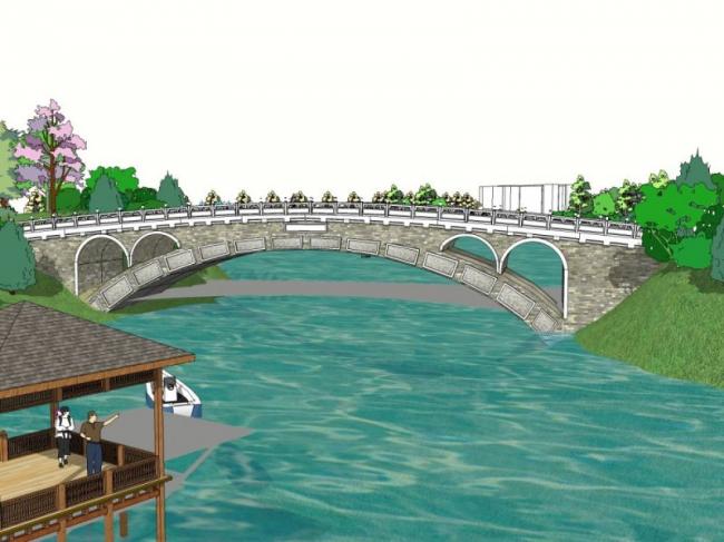 Sketchup景观模型|湿地公园景观，现代风格