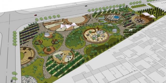 Sketchup景观模型|游园景观，现代风格