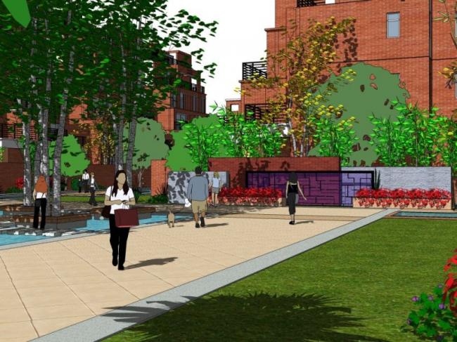 Sketchup景观模型|小区景观，住宅景观，欧式风格，古典风格