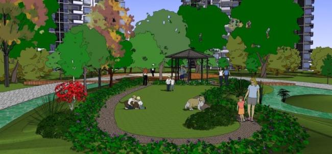 Sketchup景观模型|小区景观，住宅景观，欧式风格，古典风格