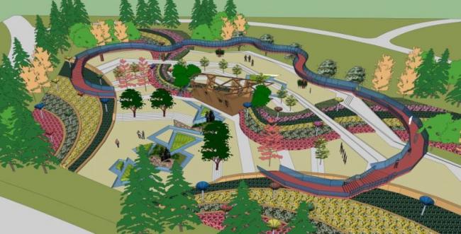 Sketchup景观模型|公园景观，现代风格