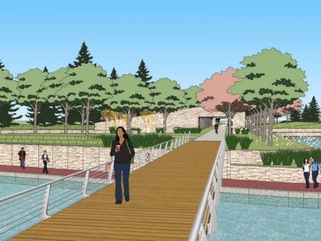 Sketchup景观模型|滨水景观，现代风格