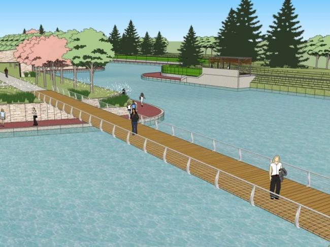 Sketchup景观模型|滨水景观，现代风格