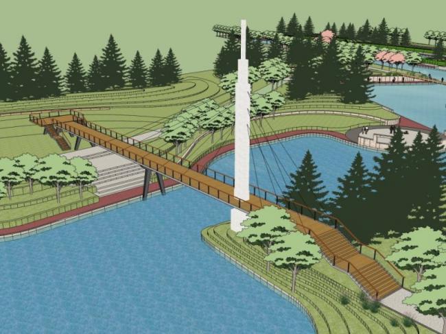 Sketchup景观模型|滨水景观，现代风格