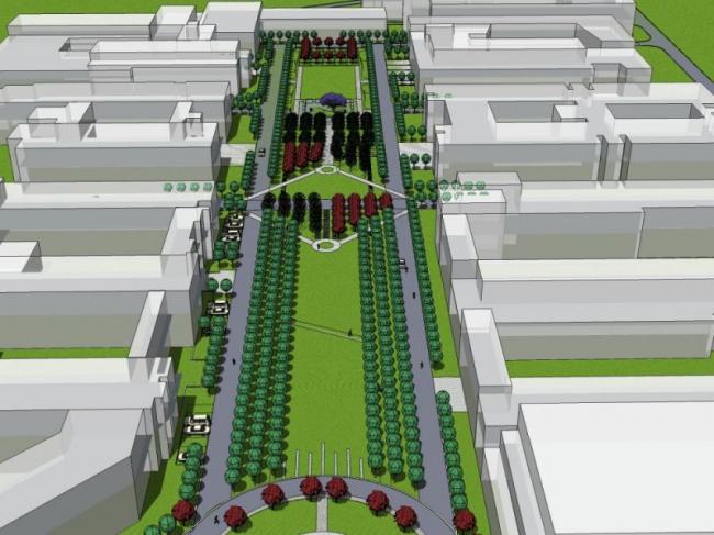 Sketchup景观模型|商业广场，长廊景观，现代风格