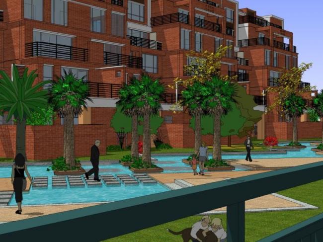 Sketchup景观模型|住宅景观，小区景观，现代风格