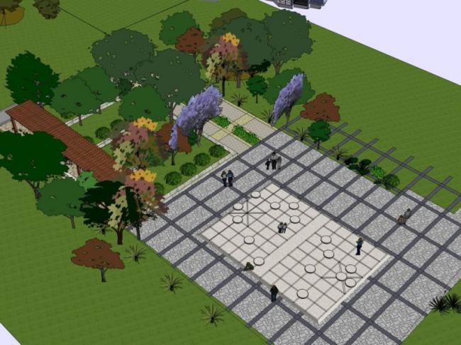 Sketchup景观模型|小区景观，住宅景观，现代风格