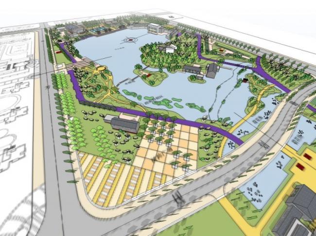 Sketchup景观模型|公园景观，现代风格