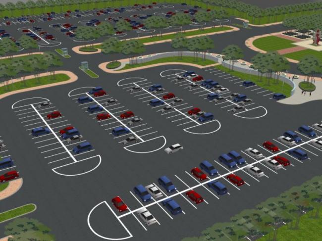 Sketchup景观模型|广场景观，停车场景观，车站景观，现代风格