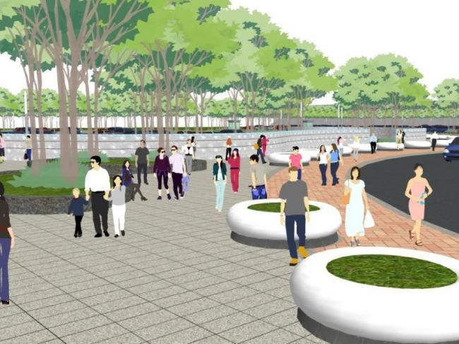 Sketchup景观模型|广场景观，停车场景观，车站景观，现代风格