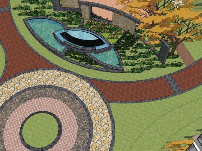 Sketchup景观模型|小区景观，住宅景观，现代风格