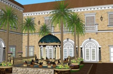 Sketchup景观模型|庭院景观，欧式风格，古典风格-BIM建筑网