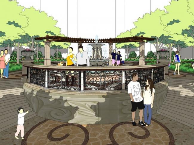 Sketchup景观模型|小区景观，住宅景观，欧式风格，古典风格