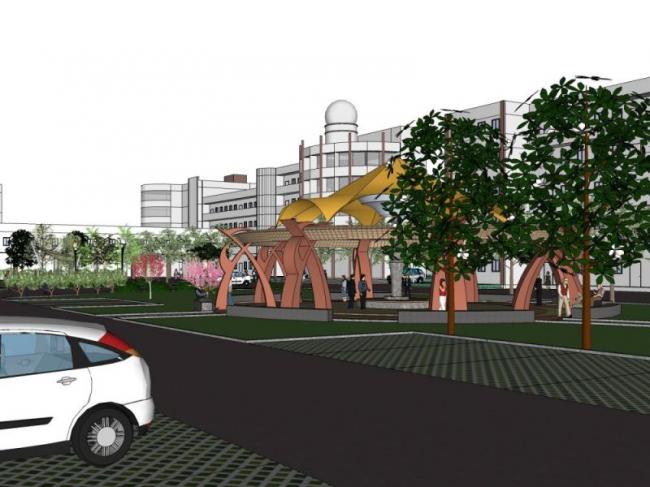 Sketchup景观模型|校园景观，学校景观，现代风格