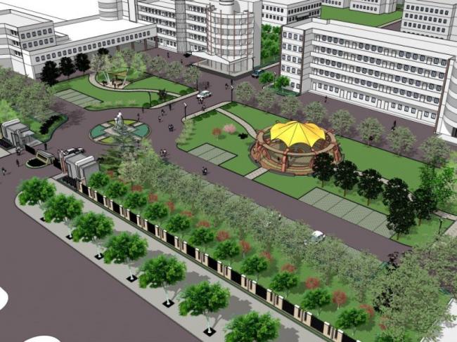 Sketchup景观模型|校园景观，学校景观，现代风格