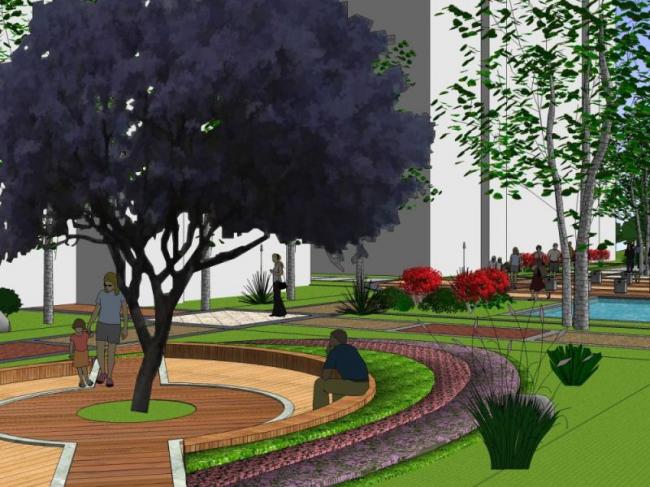 Sketchup景观模型|小区景观，现代风格