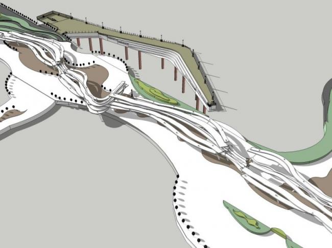 Sketchup景观模型|滨海景观，现代风格