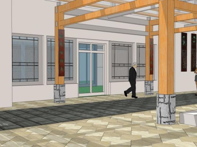 Sketchup景观模型|诗廊景观，新中式风格