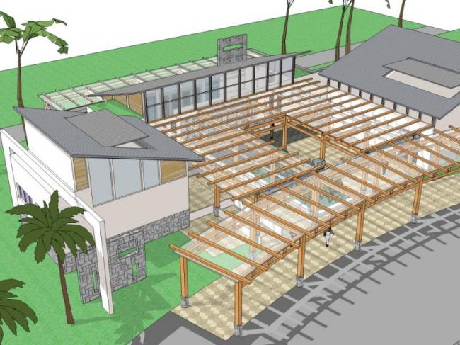 Sketchup景观模型|诗廊景观，新中式风格