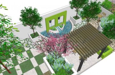 Sketchup景观模型|别墅庭院景观，现代风格-BIM建筑网