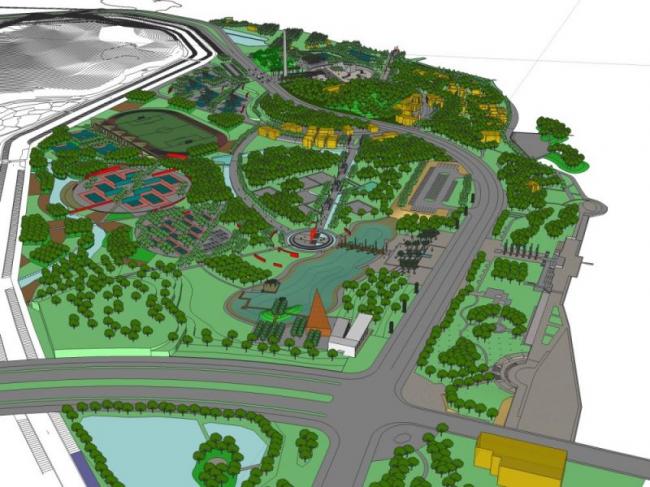 Sketchup景观模型|公园景观，现代风格