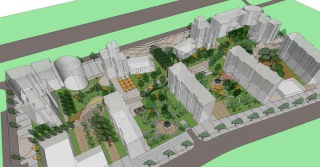 Sketchup景观模型|小区景观，现代风格