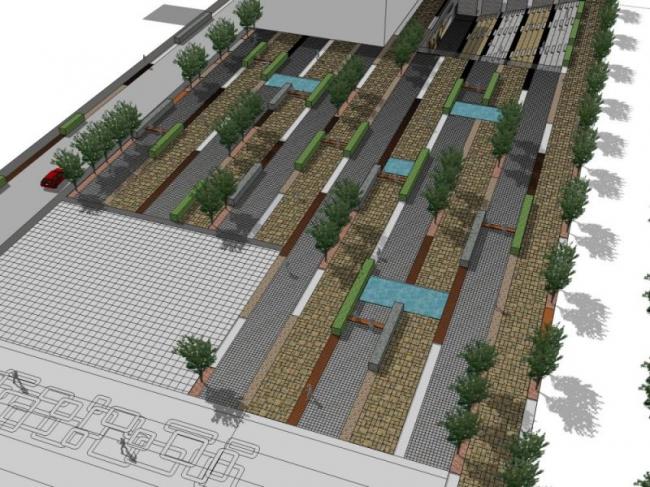 Sketchup景观模型|滨水景观，现代风格