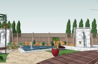 Sketchup景观模型|庭院景观，花园景观，庭院花园，现代风格-BIM建筑网