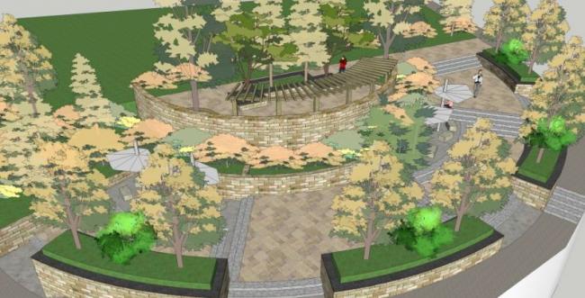 Sketchup景观模型|广场景观，现代风格