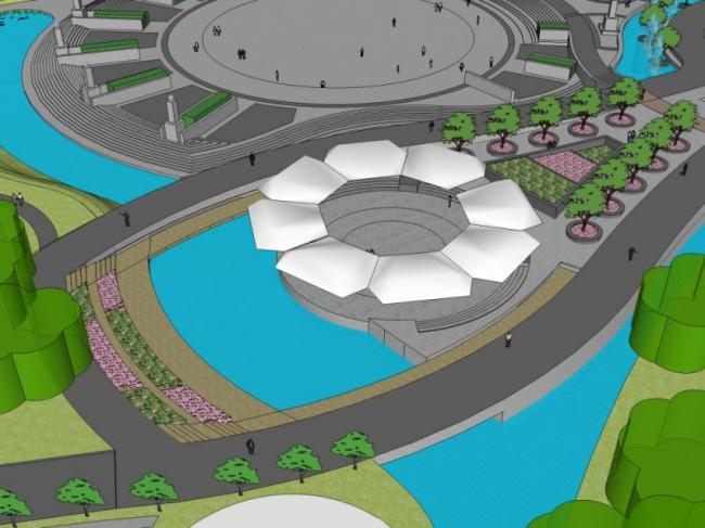 Sketchup景观模型|公园景观，广场景观，现代风格