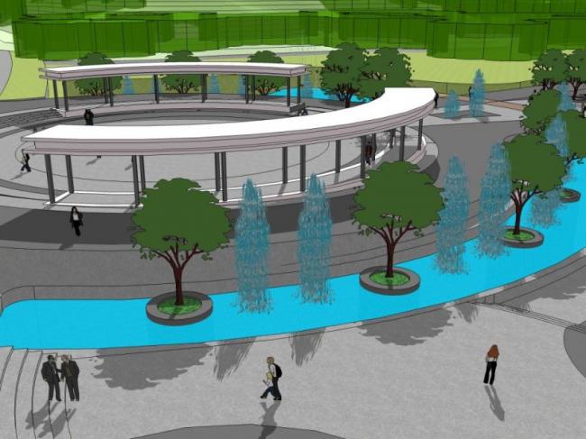 Sketchup景观模型|公园景观，广场景观，现代风格