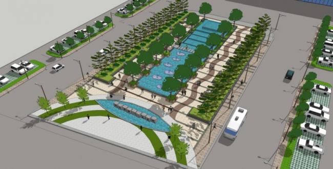 Sketchup景观模型|广场景观，现代风格