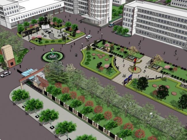 Sketchup景观模型|校园景观，学校景观，现代风格