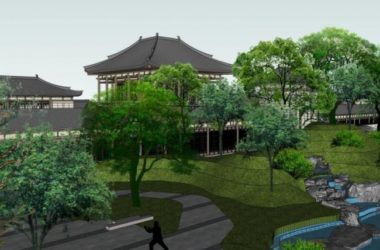 Sketchup景观模型|游园景观，中式风格-BIM建筑网