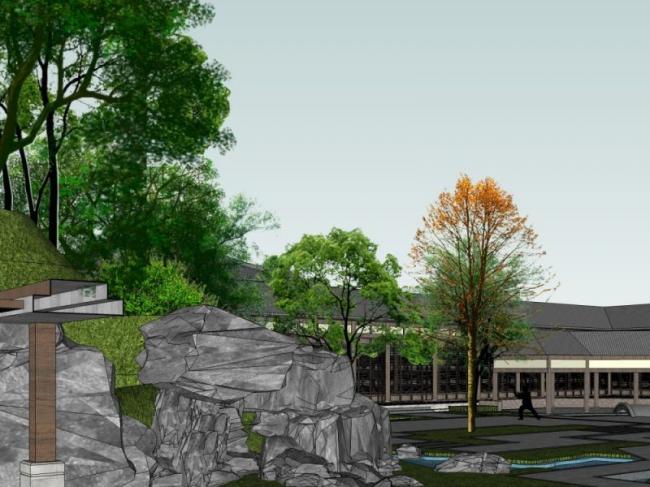 Sketchup景观模型|游园景观，中式风格