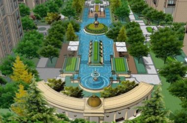 Sketchup景观模型|小区景观，住宅景观，古典风格-BIM建筑网