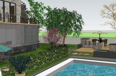 Sketchup景观模型|别墅景观，庭院景观，别墅庭院，现代风格-BIM建筑网