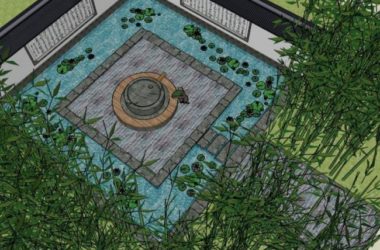 Sketchup景观模型|庭院景观，中式风格-BIM建筑网