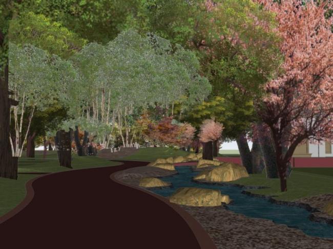 Sketchup景观模型|庭院景观，现代风格