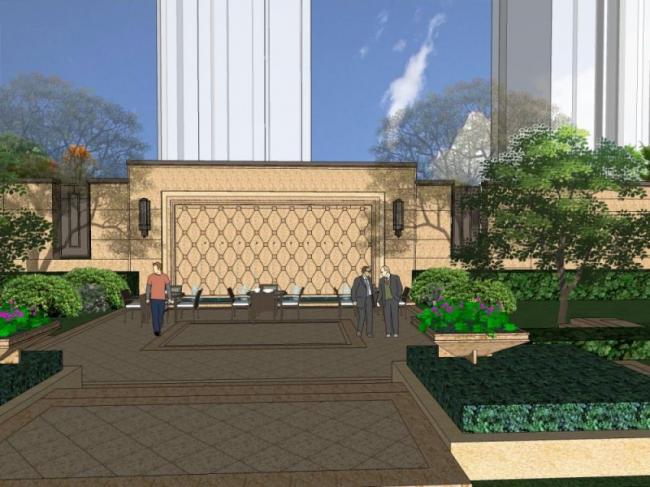 Sketchup景观模型|小区景观，住宅景观，现代风格