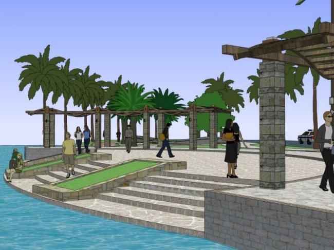 Sketchup景观模型|滨水景观，现代风格