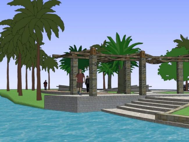 Sketchup景观模型|滨水景观，现代风格