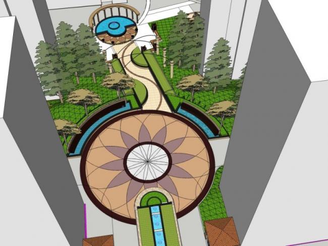 Sketchup景观模型|小区景观，现代风格