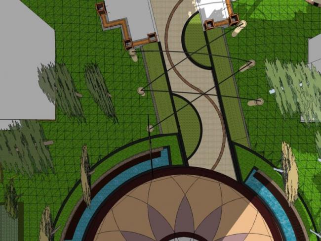 Sketchup景观模型|小区景观，现代风格