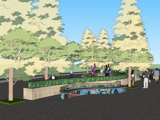 Sketchup景观模型|广场景观，现代风格